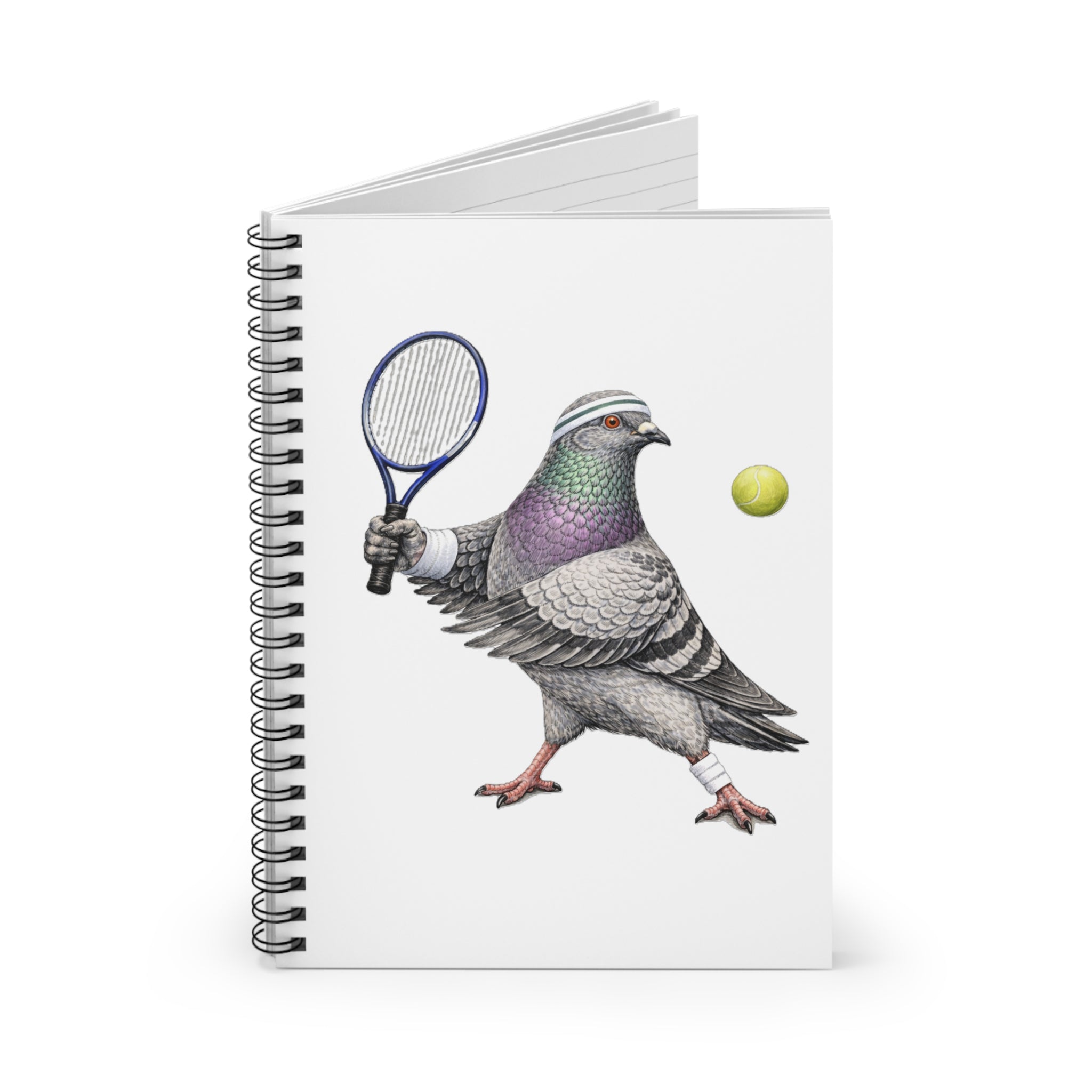 Customizable Forest Hills NYC Pigeon Spiral Journal | Queens Tennis Bird Lovers Notebook