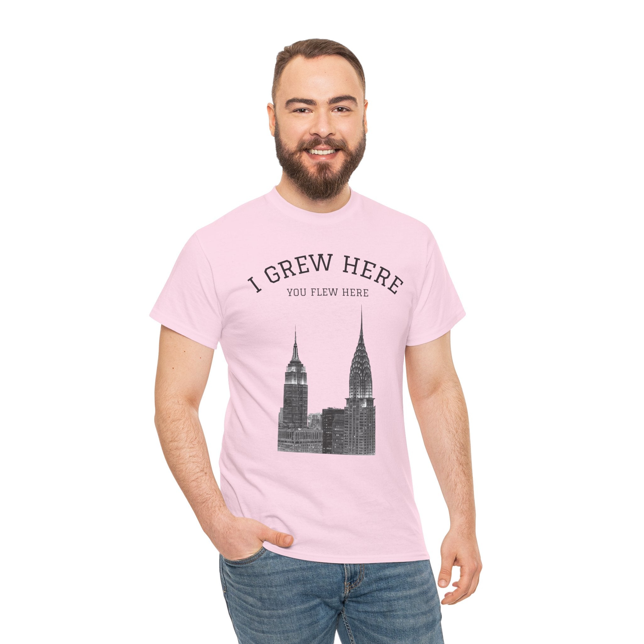 New York City Skyline Tee | I Grew Here You Flew Here Empire State & Chrysler Buildings Manhattan Tee