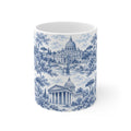 Rome Blue Toile de Jouy Ceramic Mug — (11oz; Ships from Europe)