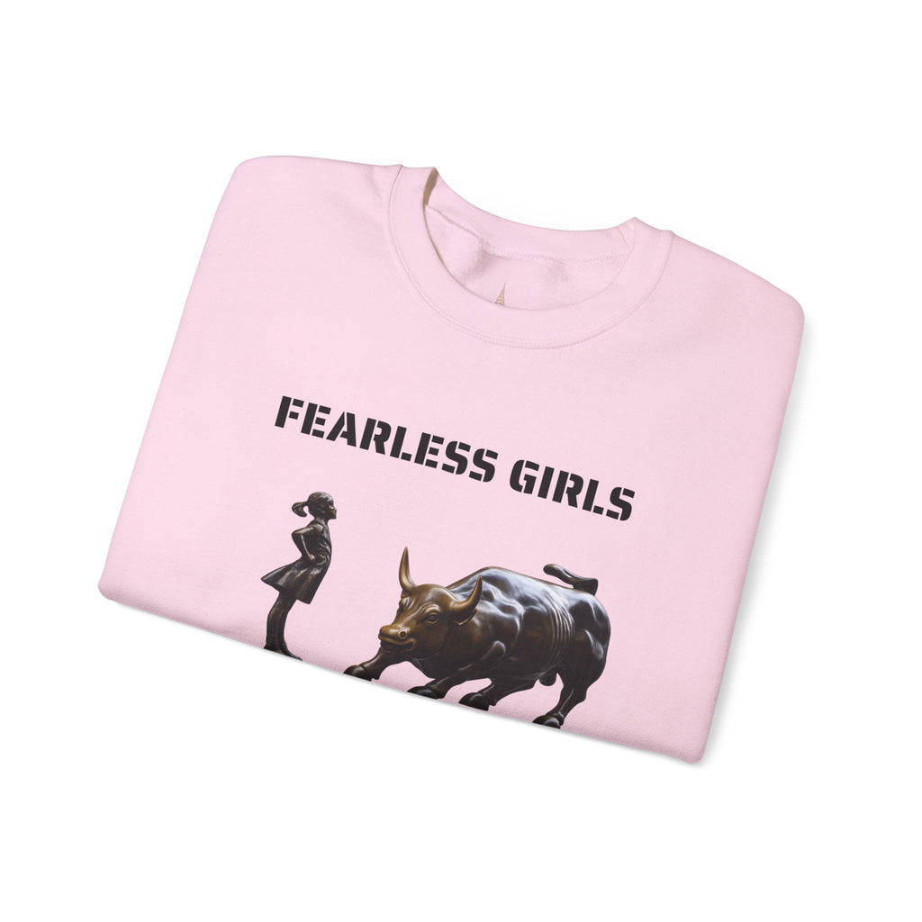 Fearless Girl Raging Bull Statue graphic Sweatshirt | NYC Empowerment, Feminist Design Sweater