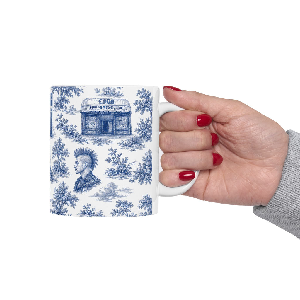 East Village Blue Toile de Jouy Mug | NYC Chinoiserie Ceramic Mug