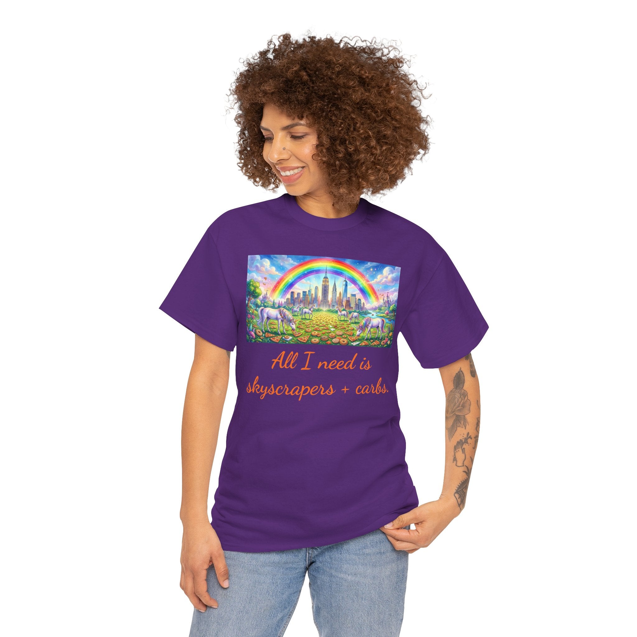 NYC Skyscrapers and Carbs T-Shirt | New York Is a Fairy Tale City Tee
