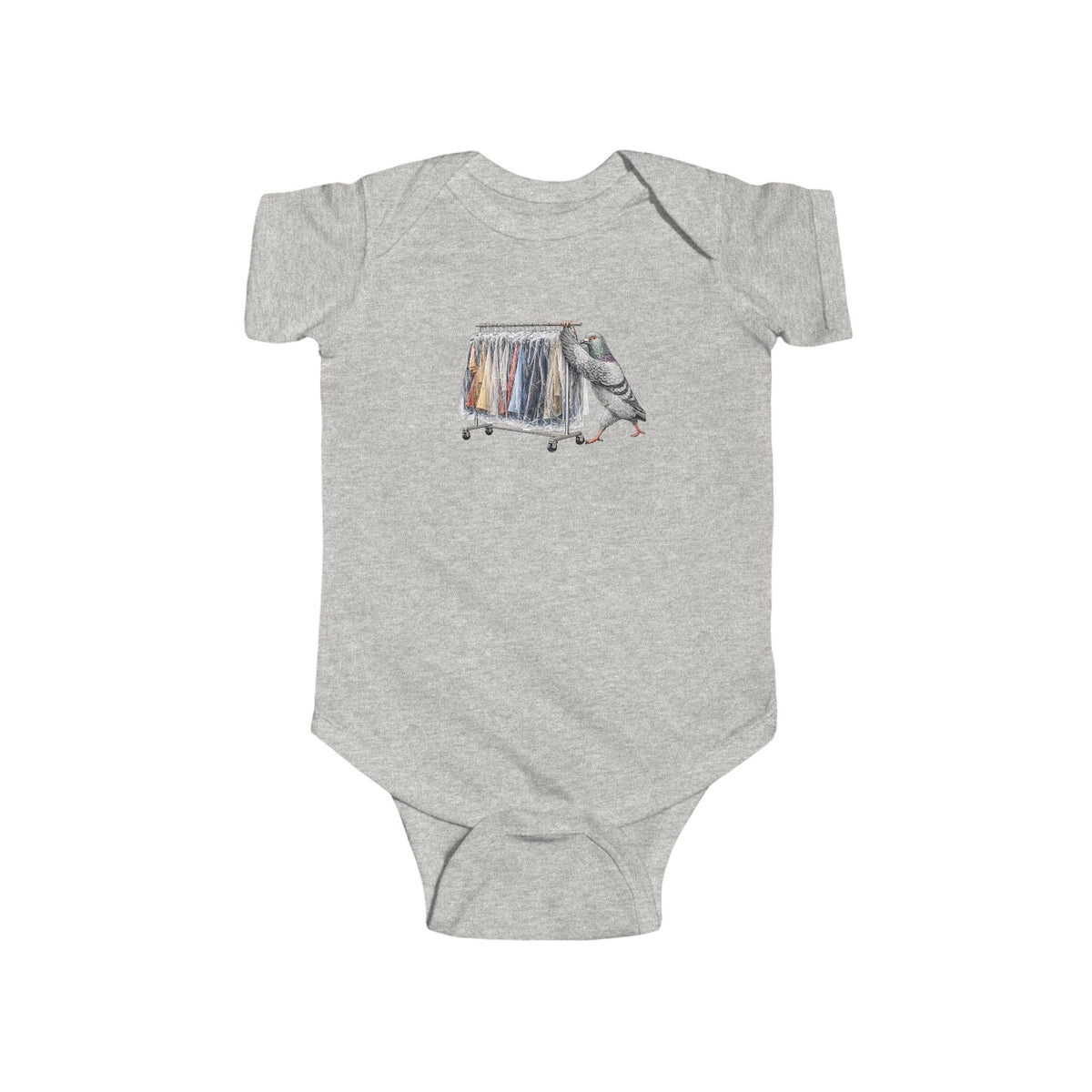 Customizable Garment District NYC Pigeon Baby Onesie | New Yorker Reveal Infant Bodysuit