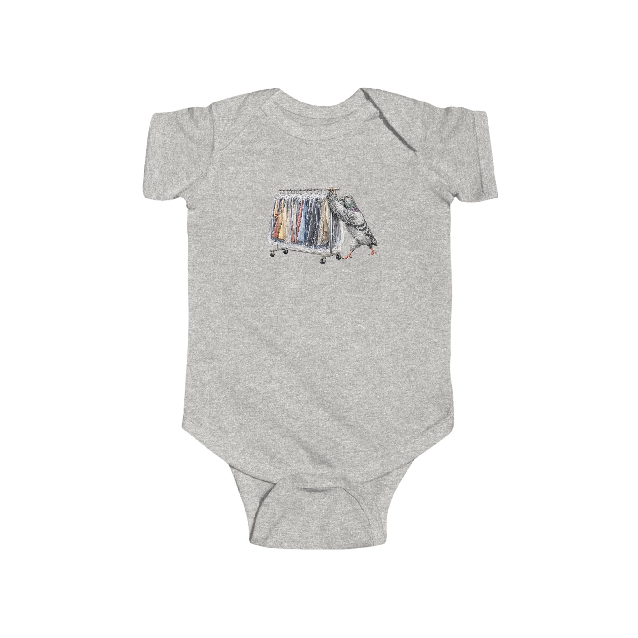 Customizable Garment District NYC Pigeon Baby Onesie | New Yorker Reveal Infant Bodysuit