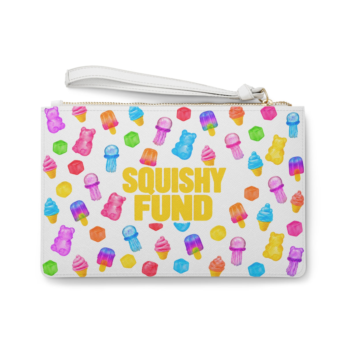 "Squishy Fund" Clutch Bag — "I Need Dough" Colorful Squishies Wallet
