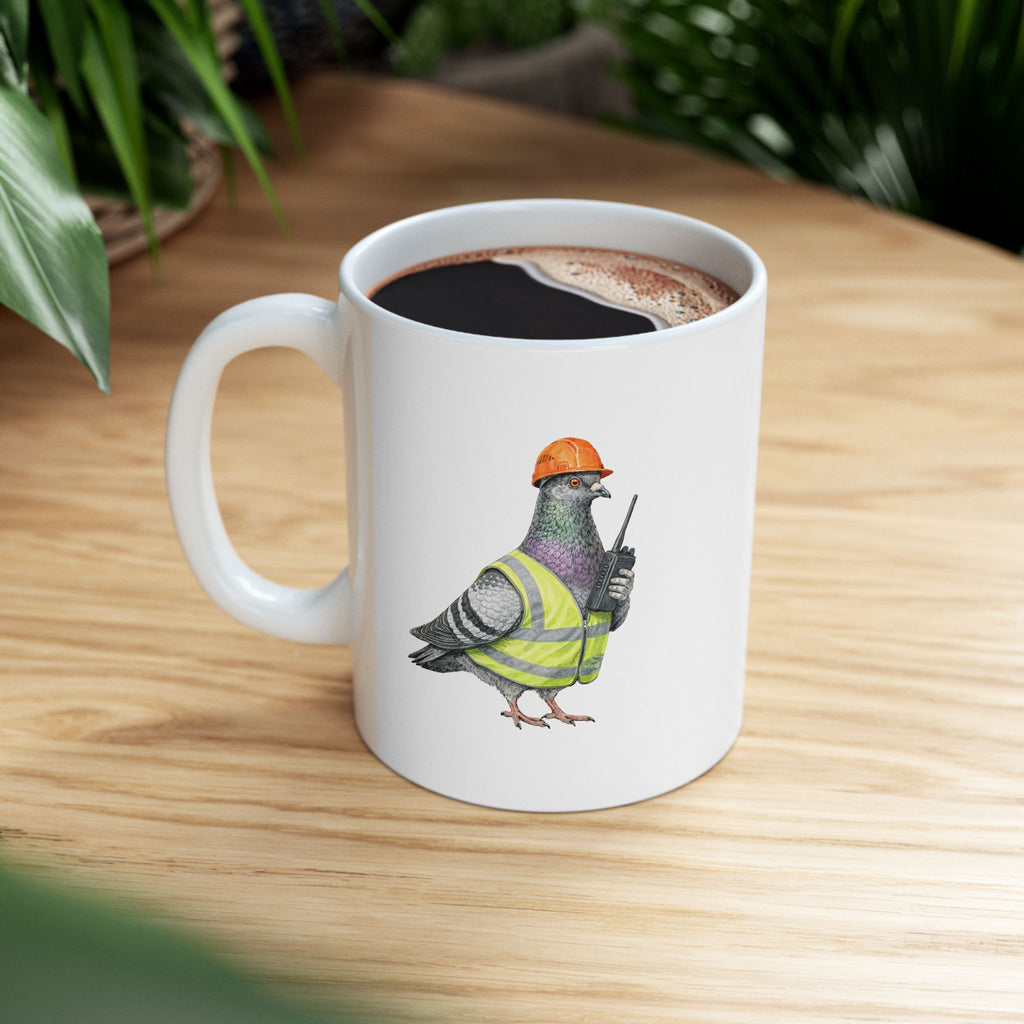 Customizable Red Hook NYC Pigeon Mug | Dock Worker Construction Bird Lovers Ceramic Coffee Cup