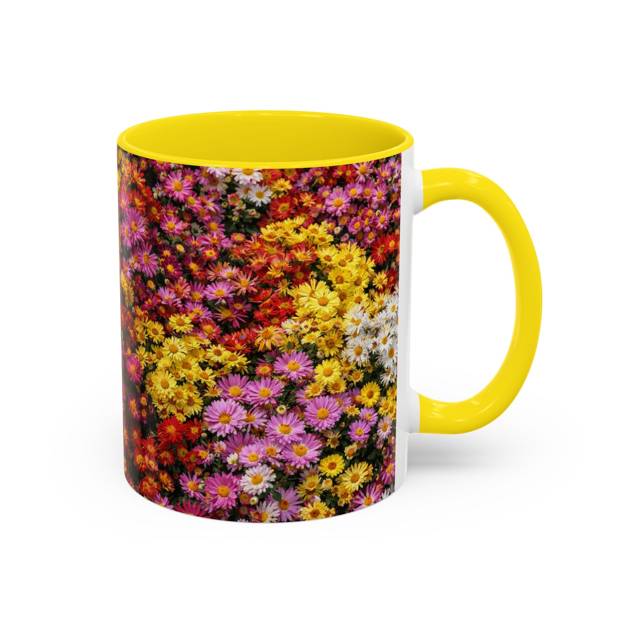 Central Park Korean Chrysanthemum Mug | Yellow Flowers Accent Coffee Tea Mug