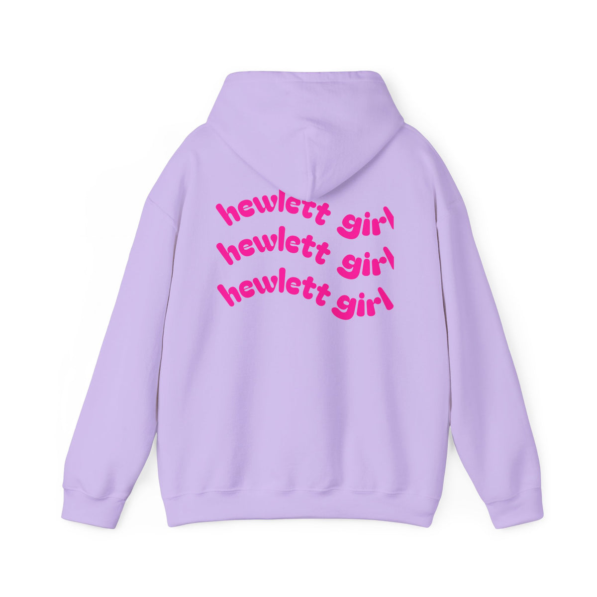 Hewlett Girl Hoodie – Retro Pink Wave Back Print Hooded Sweatshirt