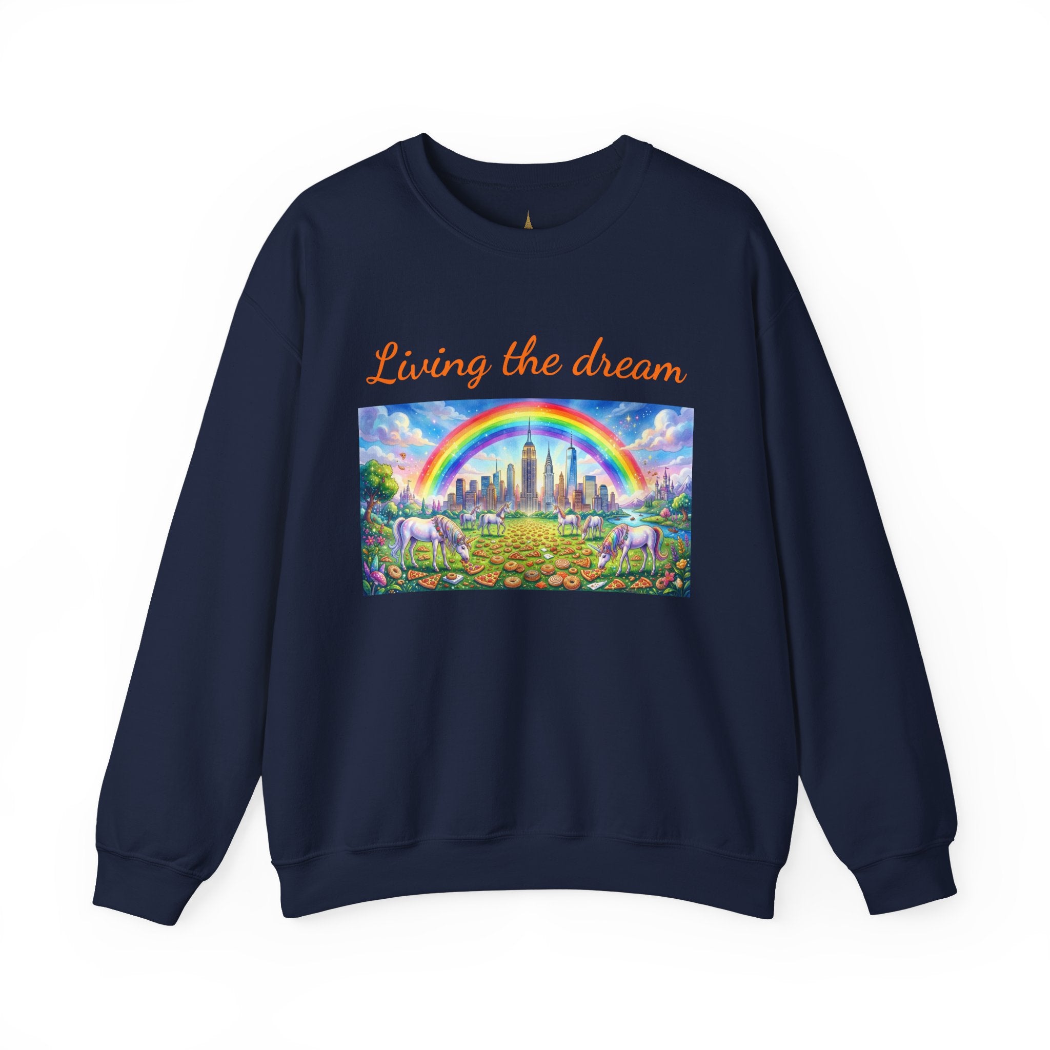 NYC Living the Dream Sweatshirt  New York Is a Fairy Tale Rainbows and Unicorns Sweater