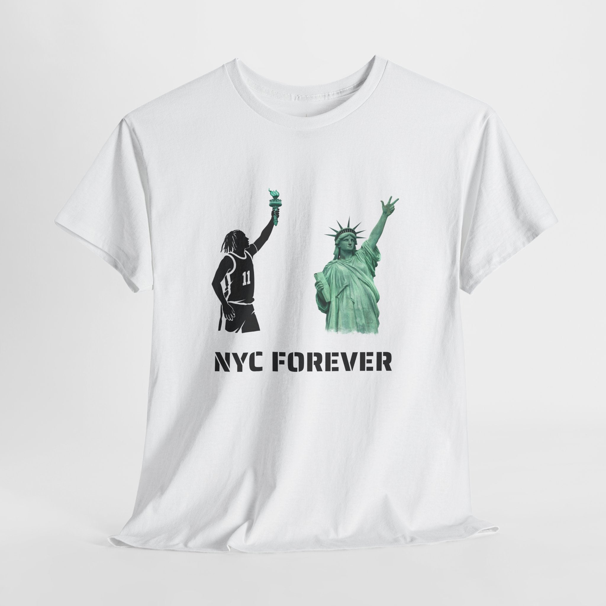 New York Forever Basketball Tee | Jalen Brunson Statue of Liberty T-Shirt