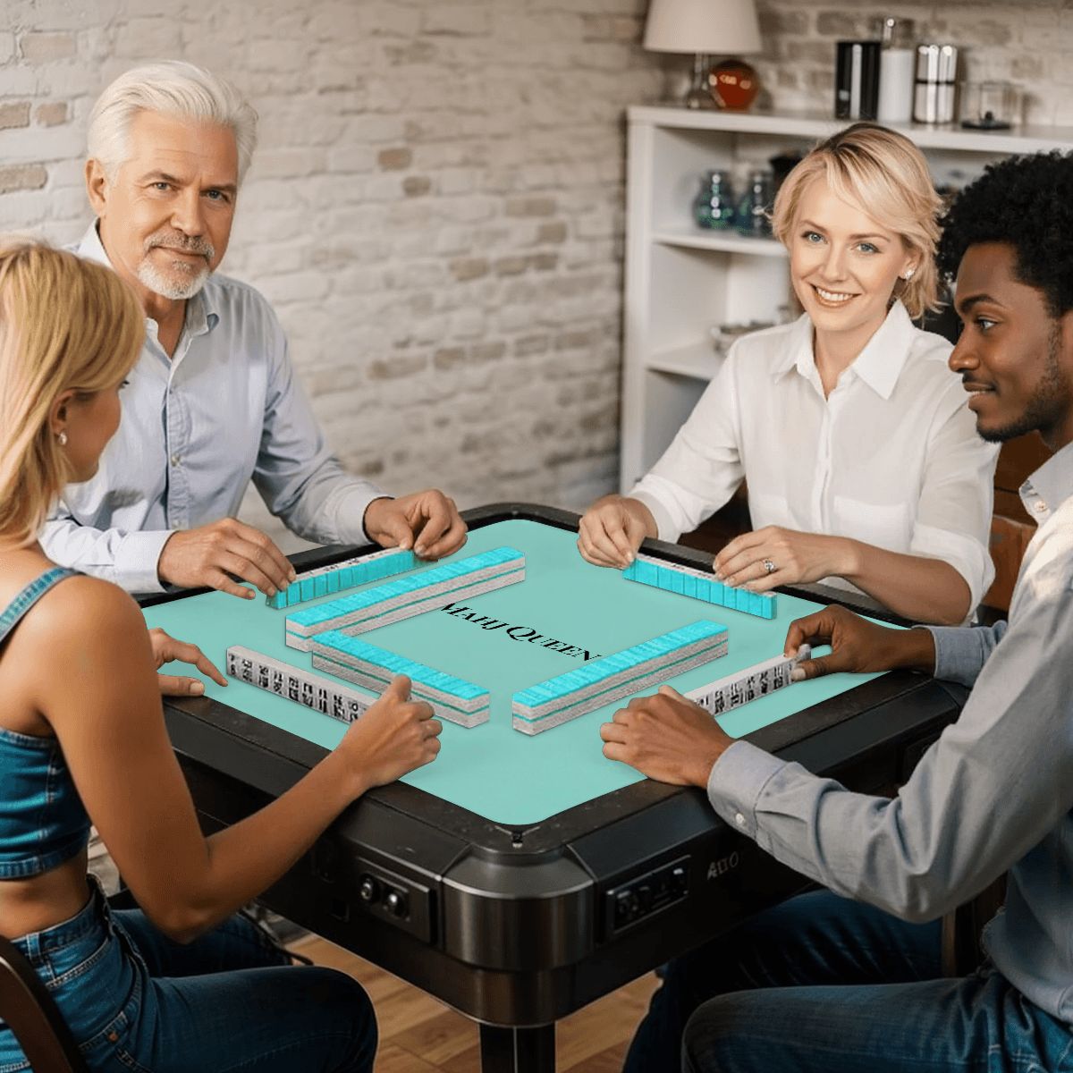 Robin's Egg Blue Mahj Queen Mahjong Mat 31.5"x31.5" (Ship Folded)