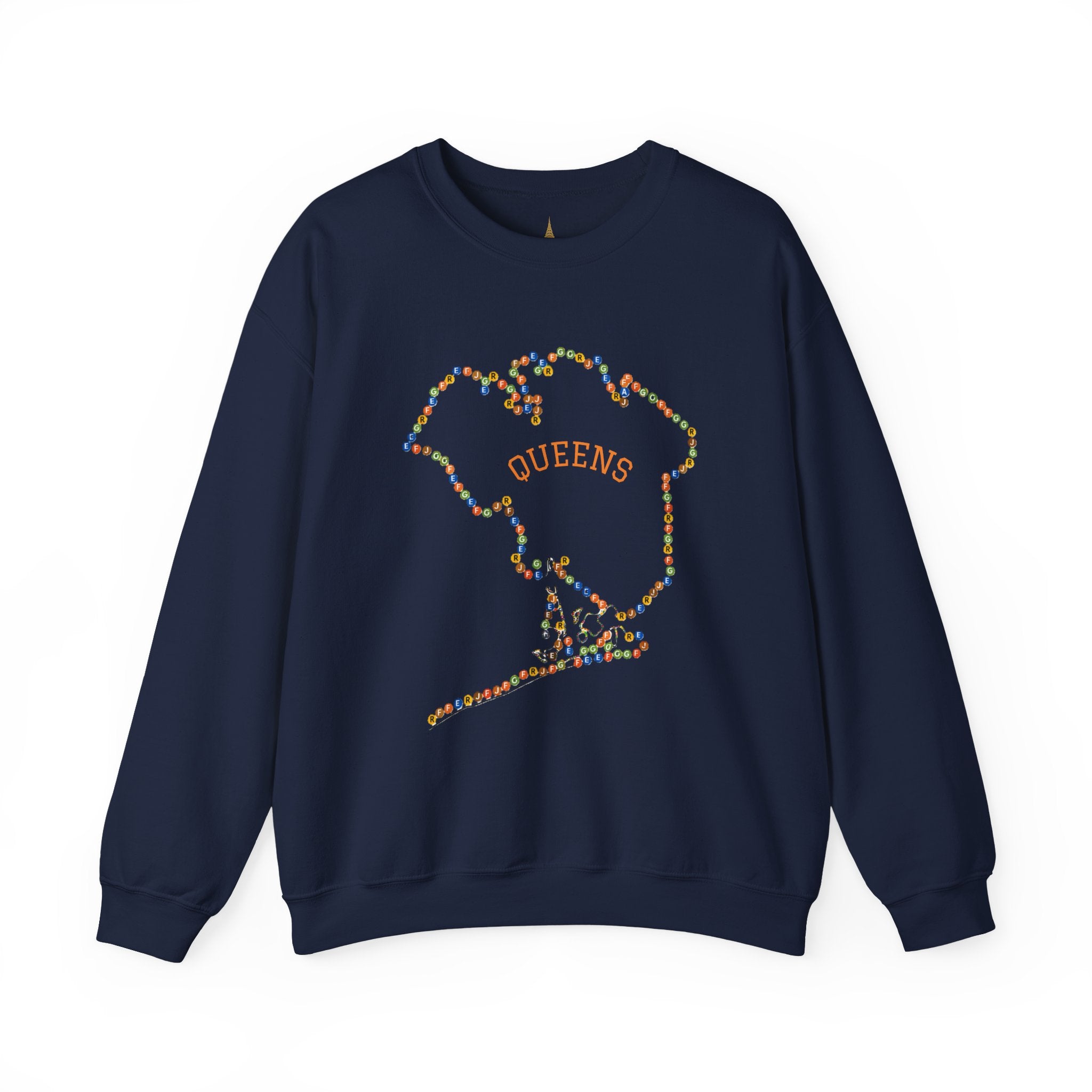 Sudadera con letreros de metro de Queens Map | Suéter de cuello redondo de NYC