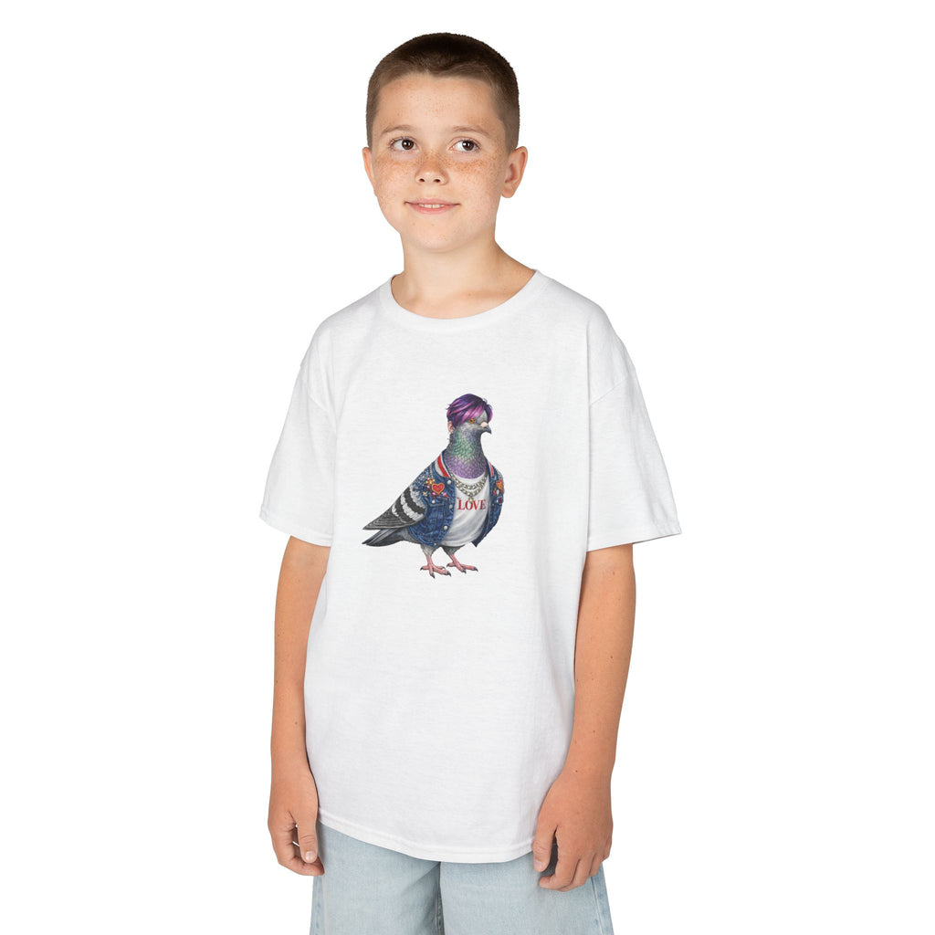 Customizable Koreatown NYC Pigeon Kids KPop Tee — Cute Bird K-Pop T-Shirt for Children