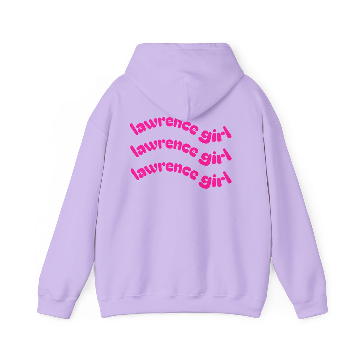 Lawrence Girl Hoodie – Retro Pink Wave Back Print Hooded Sweatshirt