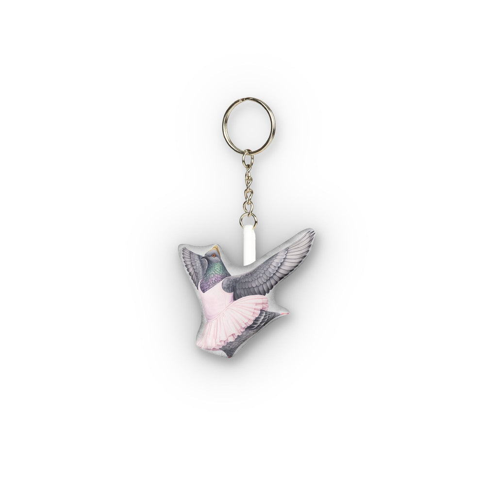 Lincoln Square NYC Pigeon Mini Plush Keychain | Ballerina Bunhead Bird Lovers Plushie Bag Charm