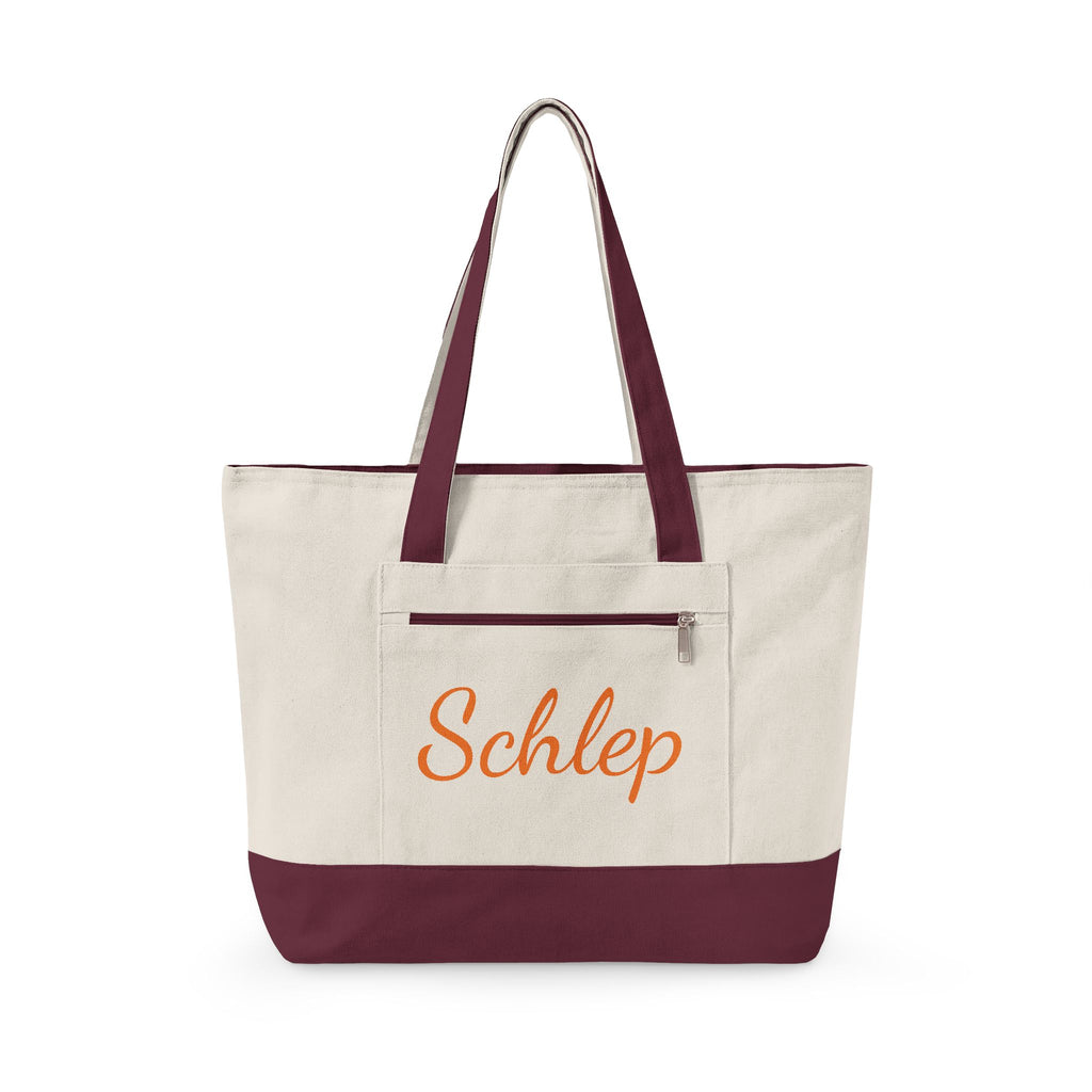 Schlep Zippered Canvas Tote Bag | Grocery Schlepping Subway Tote
