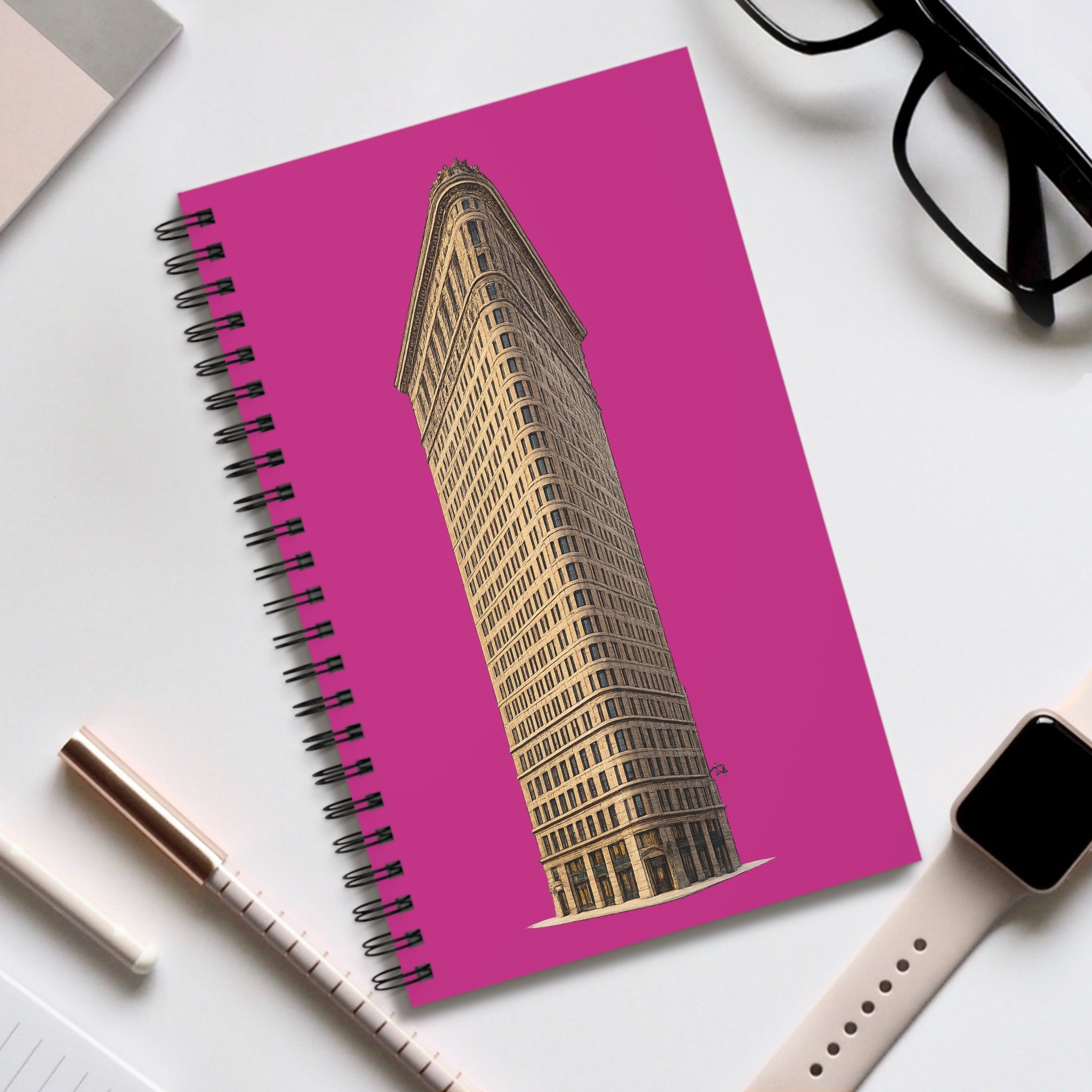 Cuaderno de espiral Pop Art del Flatiron Building - Diario de la arquitectura de NYC