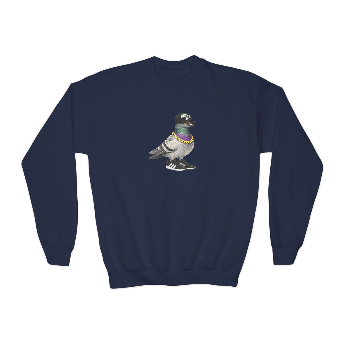 Customizable Brooklyn NYC Pigeon NYC Kids Crewneck Sweatshirt    New York Basketball Fan Bird Lover Childrens Sweater