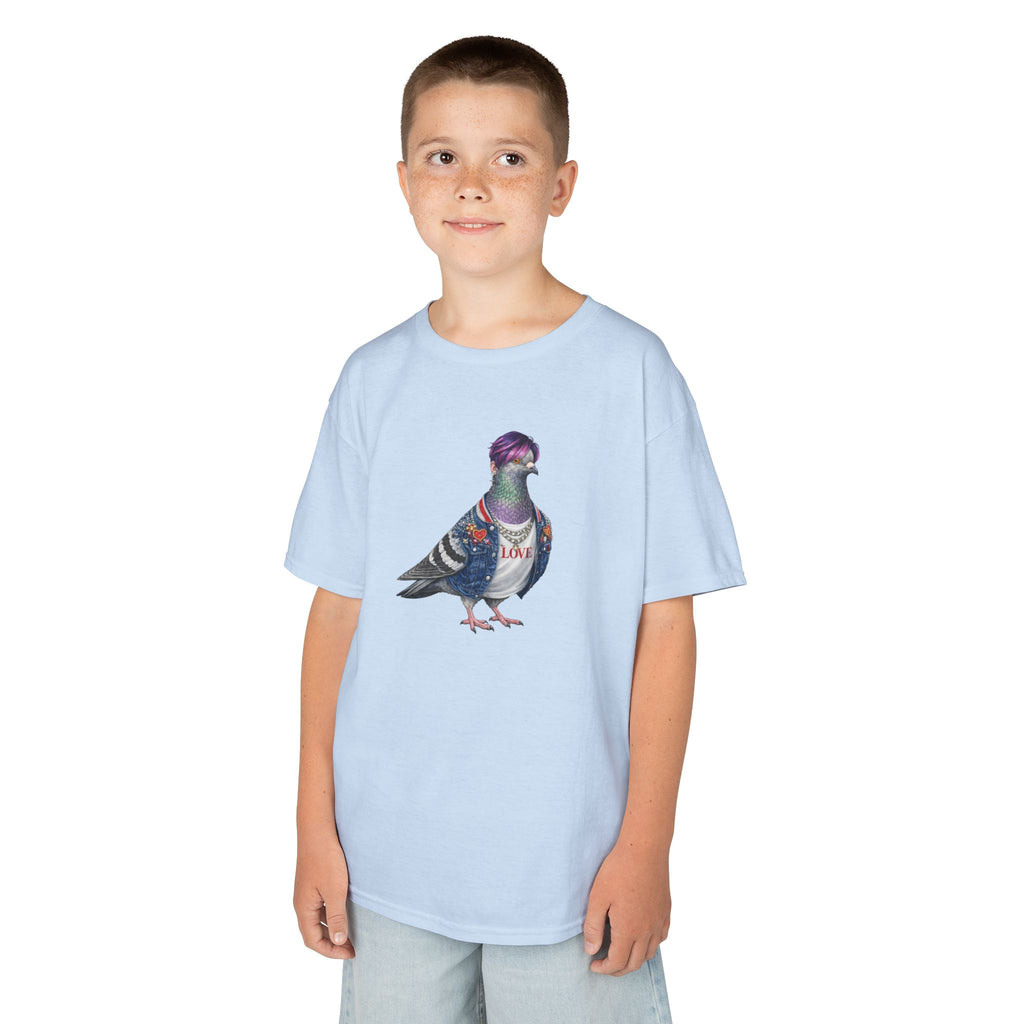 Customizable Koreatown NYC Pigeon Kids KPop Tee — Cute Bird K-Pop T-Shirt for Children