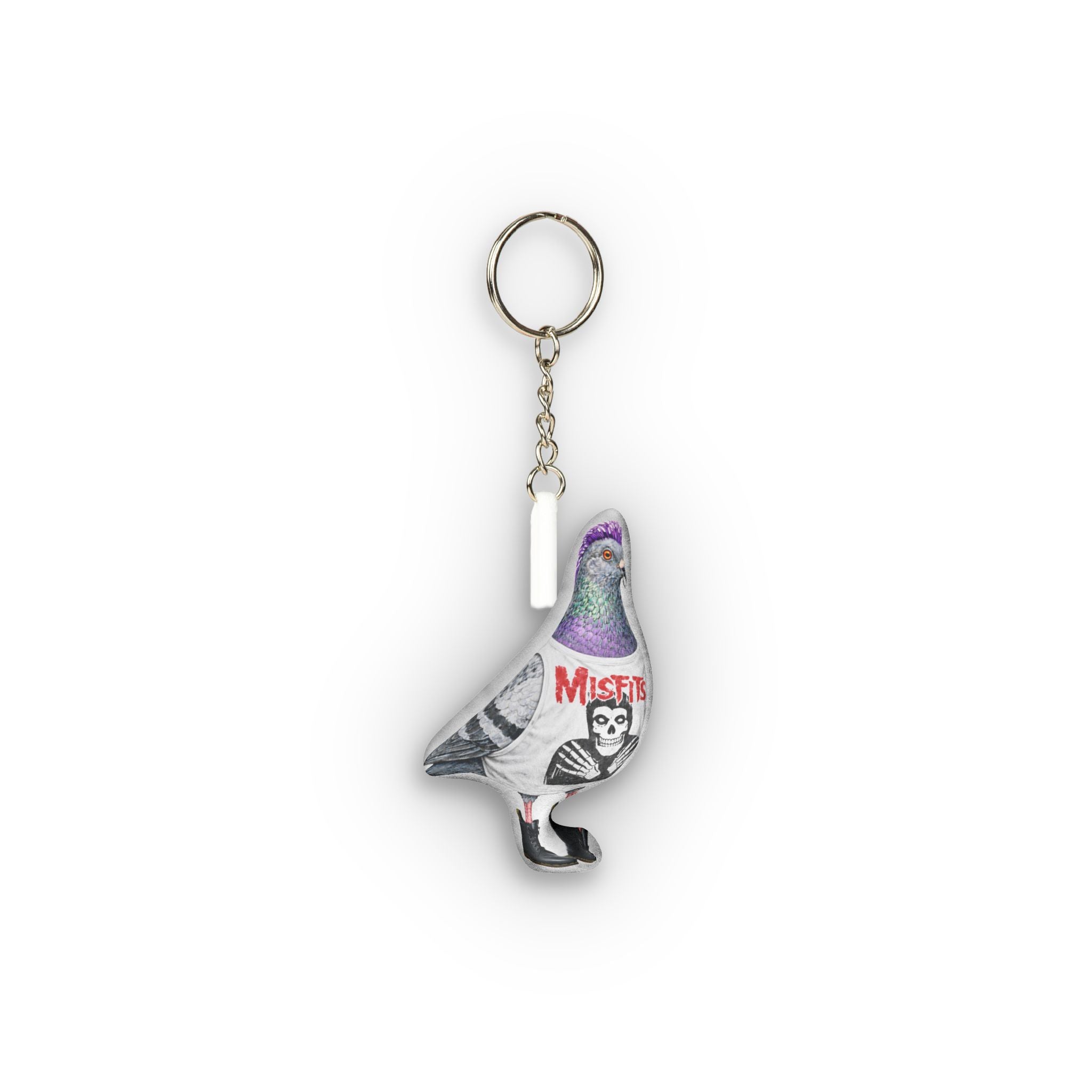 East Village NYC Pigeon Mini Plush Keychain |  New York Punk Rocker Bird Lovers Plushie Bag Charm