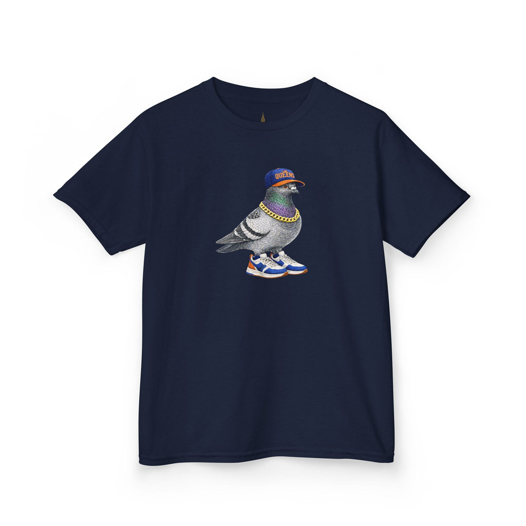 Customizable Queens NYC Pigeon Kid Tee —  Cute Bird  Baseball Fan T-Shirt for Children