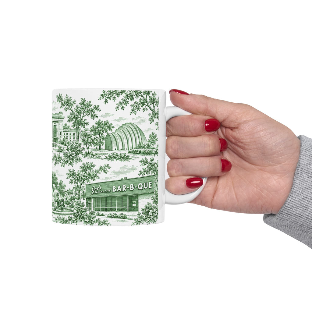 Kansas City Green Toile de Jouy 11oz Ceramic Mug
