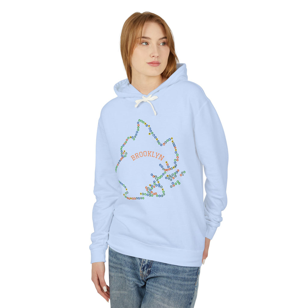Sudadera con capucha del metro de Brooklyn | Sudadera con capucha con el contorno del distrito de Nueva York