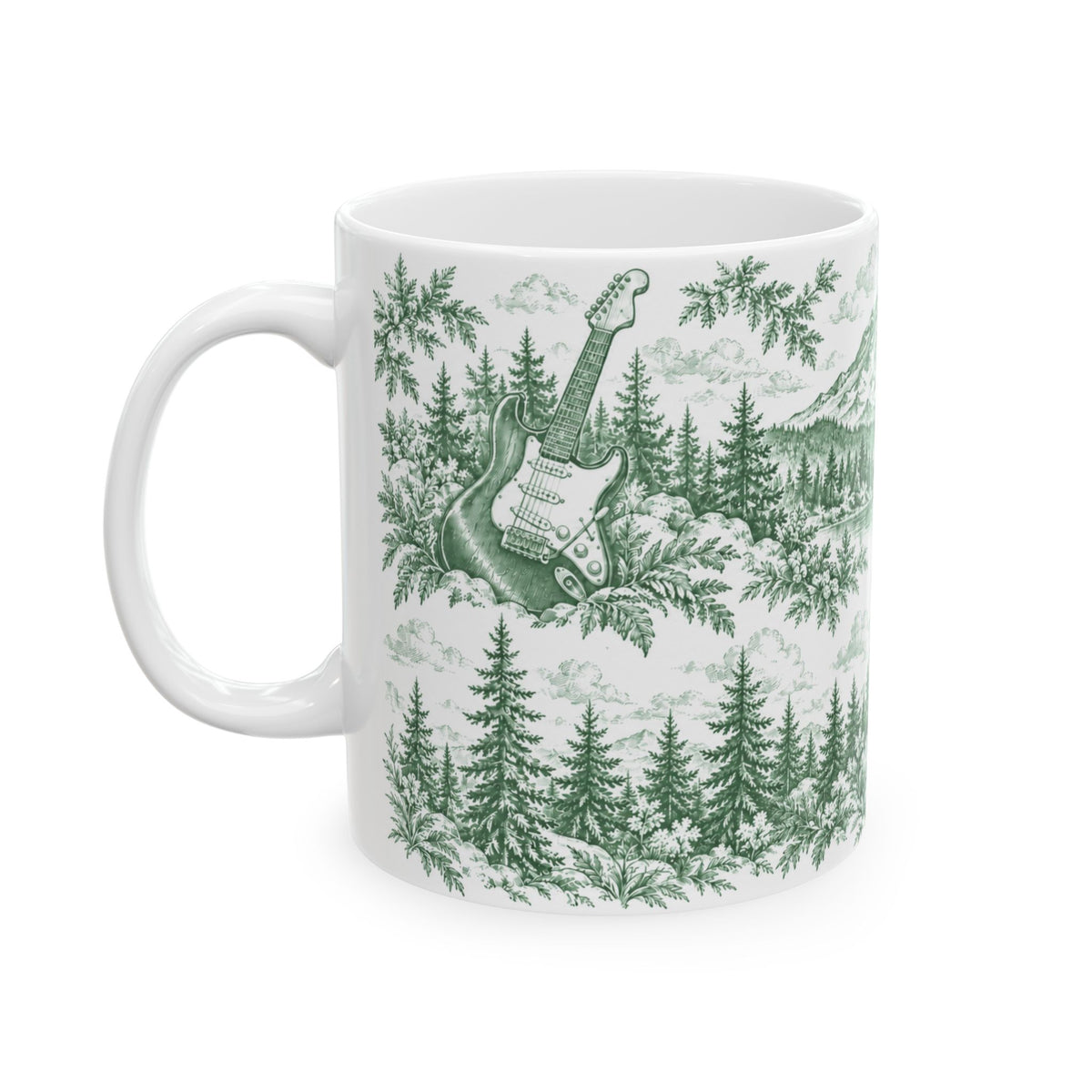 Seattle Green Toile de Jouy Ceramic Mug (11oz)