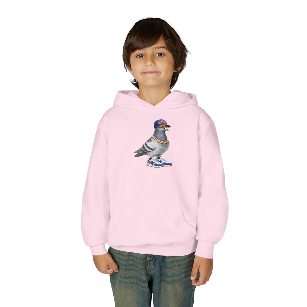 Sudadera con capucha personalizable Queens NYC Pigeon NYC para niños | Sudadera con capucha infantil de amantes de los pájaros para aficionados al béisbol de Nueva York