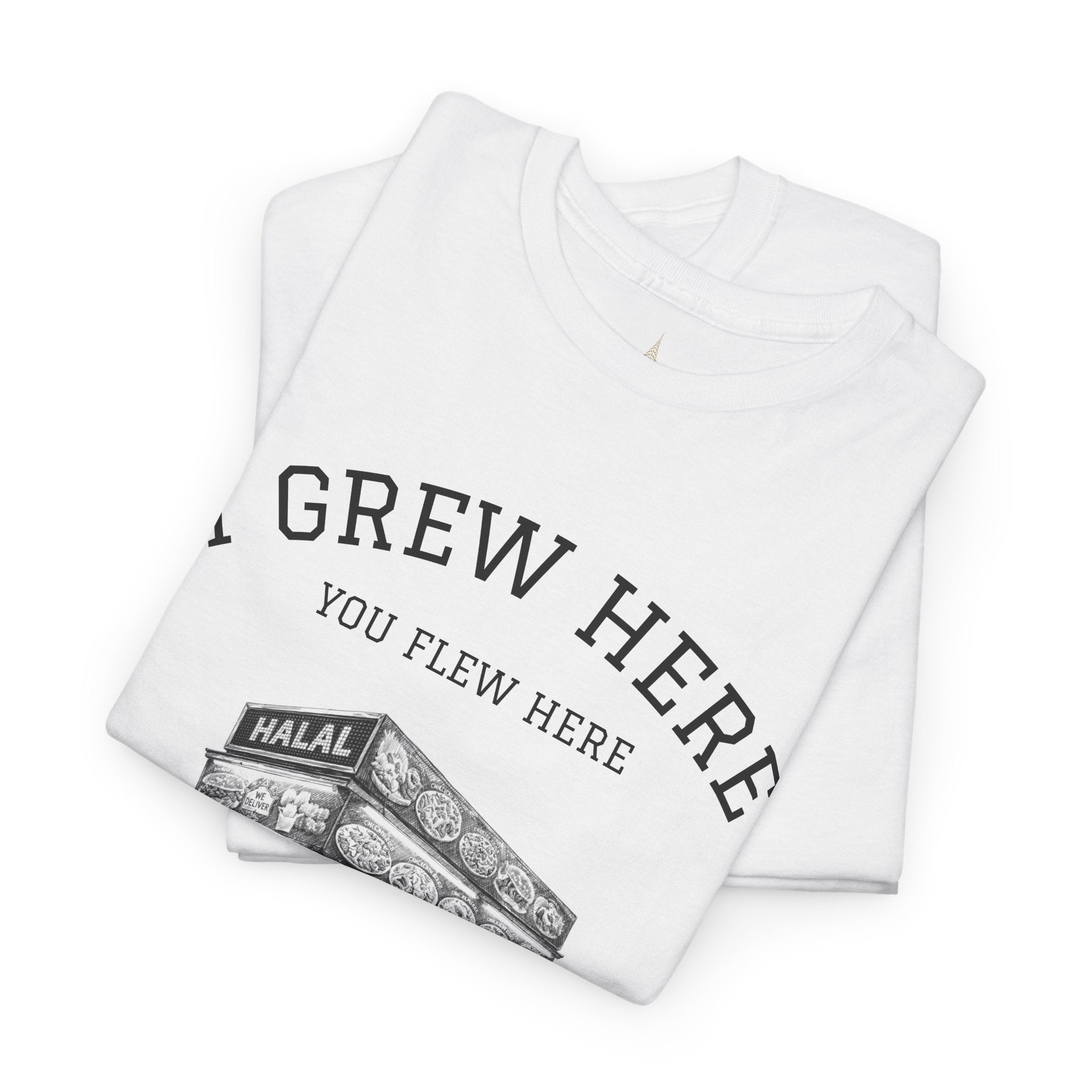 NYC Halal Food Cart Tee | New York I Grew Here You Flew Here T-Shirt