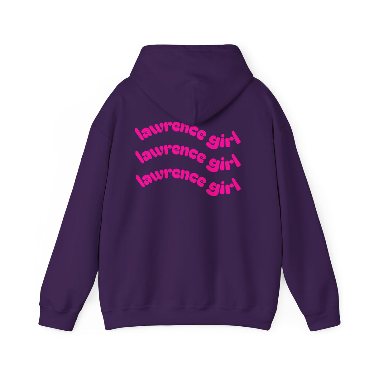 Lawrence Girl Hoodie – Retro Pink Wave Back Print Hooded Sweatshirt