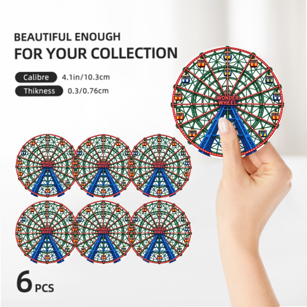 Coney Island Ferris Wheel Round Coasters Set of Six