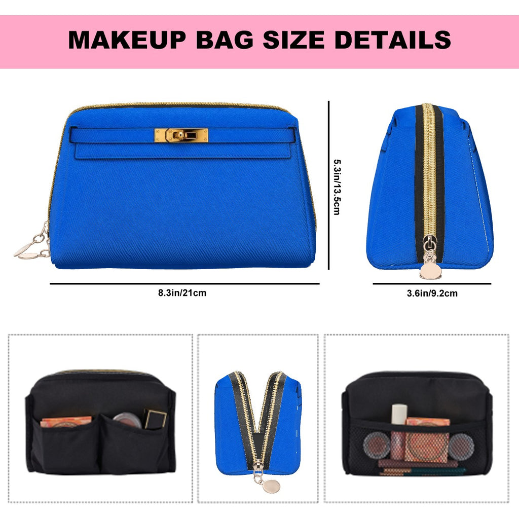 Canal Street Electric Blue PVC Leather Makeup Bag