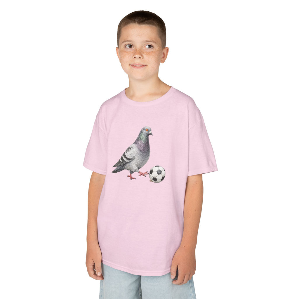 Customizable Corona NYC Pigeon Kids Soccer Tee — Cute Bird Soccer T-Shirt for Children