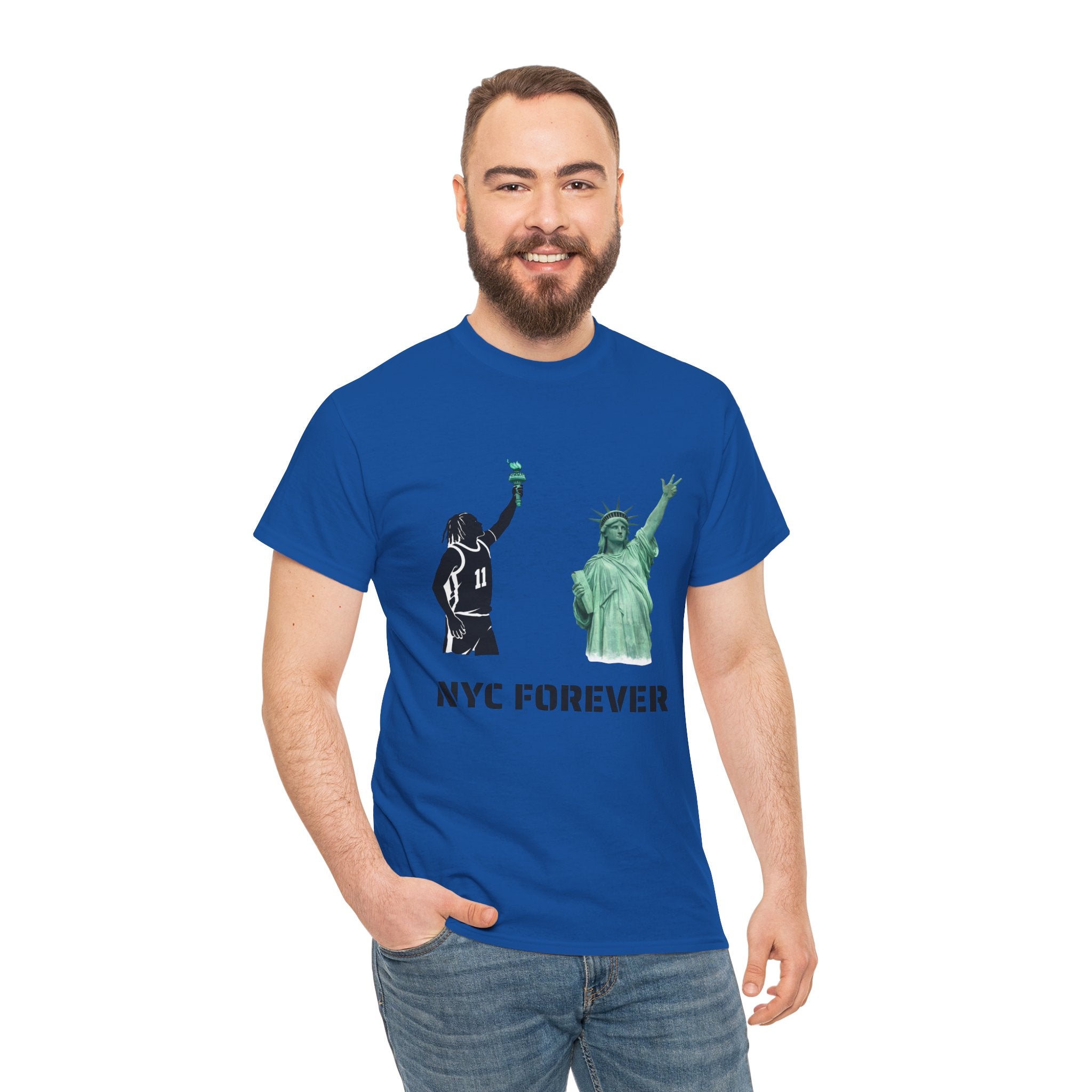 New York Forever Basketball Tee | Jalen Brunson Statue of Liberty T-Shirt