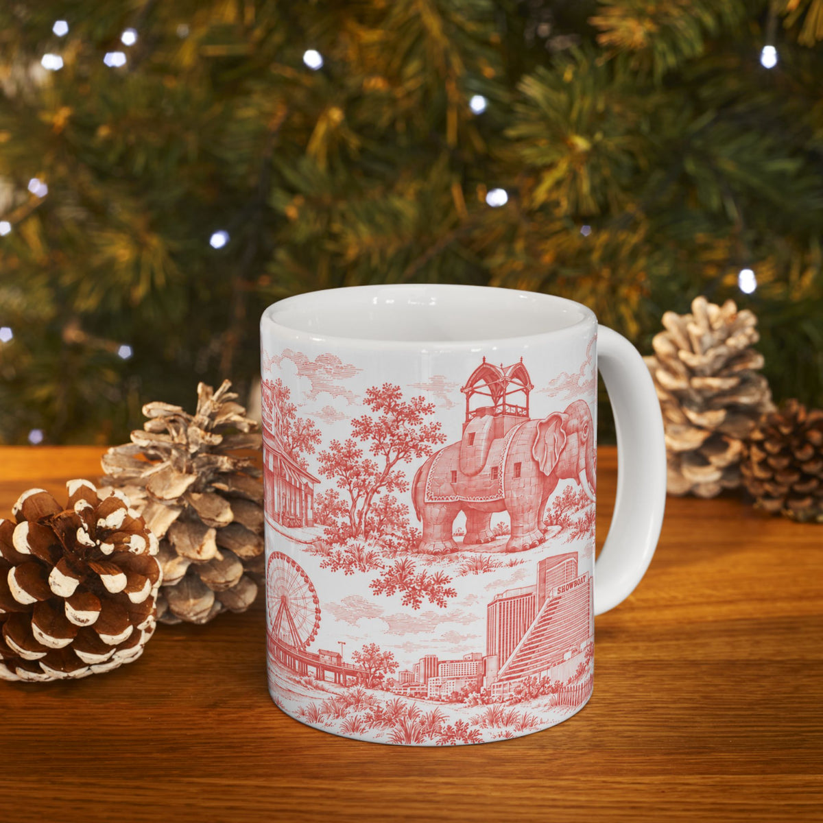 Atlantic City Red Toile de Jouy 11oz Mug
