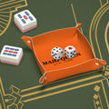 Mahj Queen Orange PVC Leather Mahjong Dice Tray