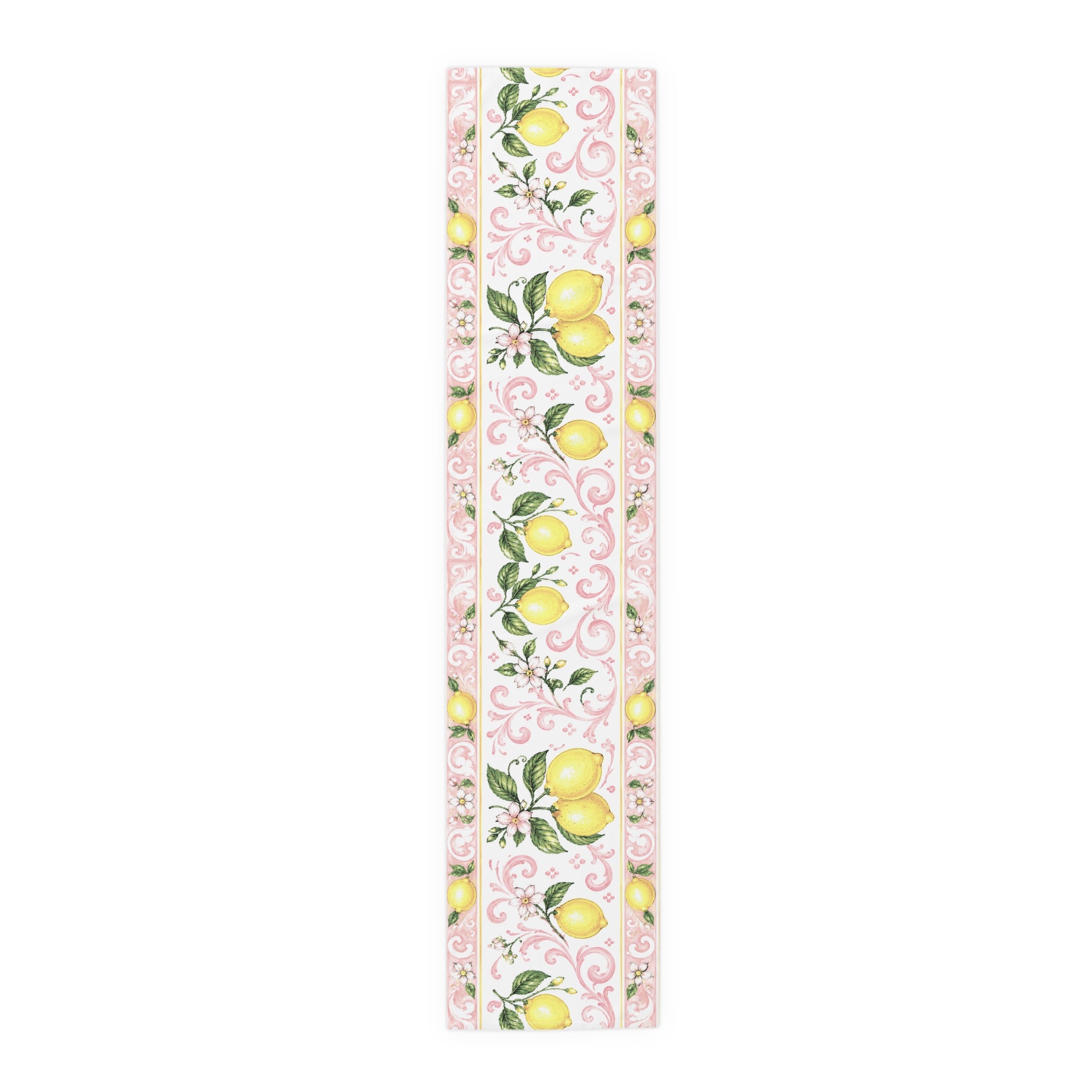 Little Italy Amalfi Pink with Lemon 4 Table Runner – Mediterranean Dining Decor