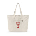Hamptons Market Tote with Nautical Lobster & Sailboat — Coastal Style Zippered Beach Tote