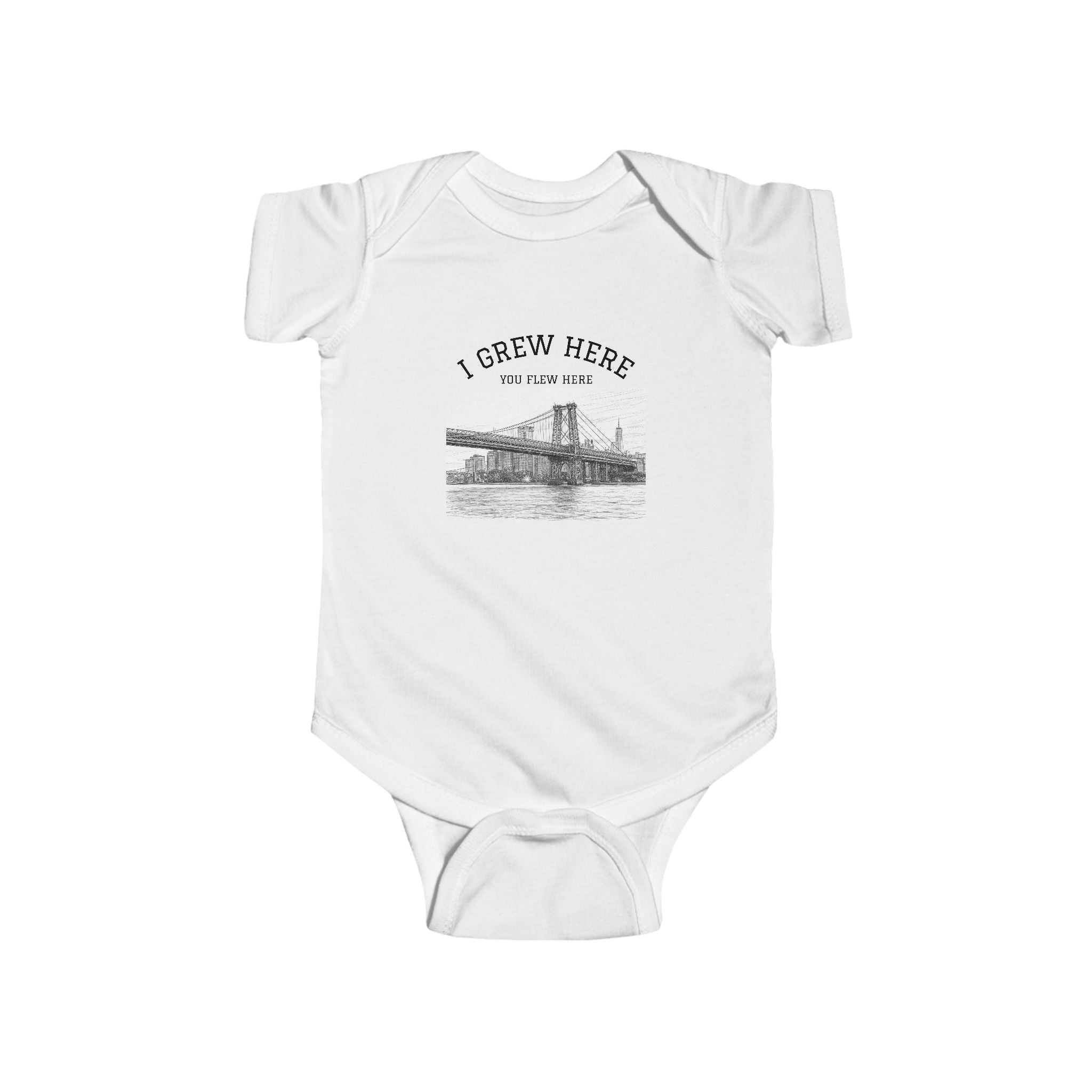 Williamsburg Bridge Brooklyn Infant Bodysuit | I Grew Here You Flew Here Onesie