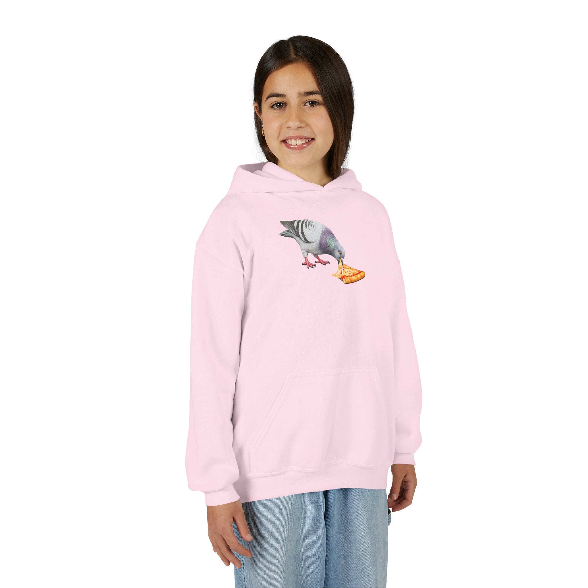 Customizable Little Italy NYC Pigeon NYC Kids Hoodie | New York Pizza Lover Bird Lovers Childrens Hooded Sweatshirt