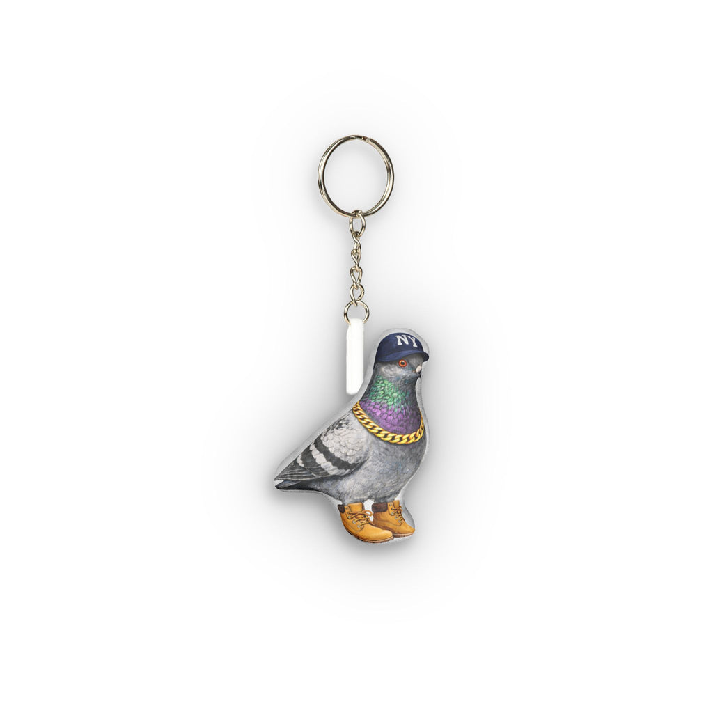 Bronx NYC Pigeon Mini Plush Keychain | Baseball Fan Bird Lovers Plushie Bag Charm