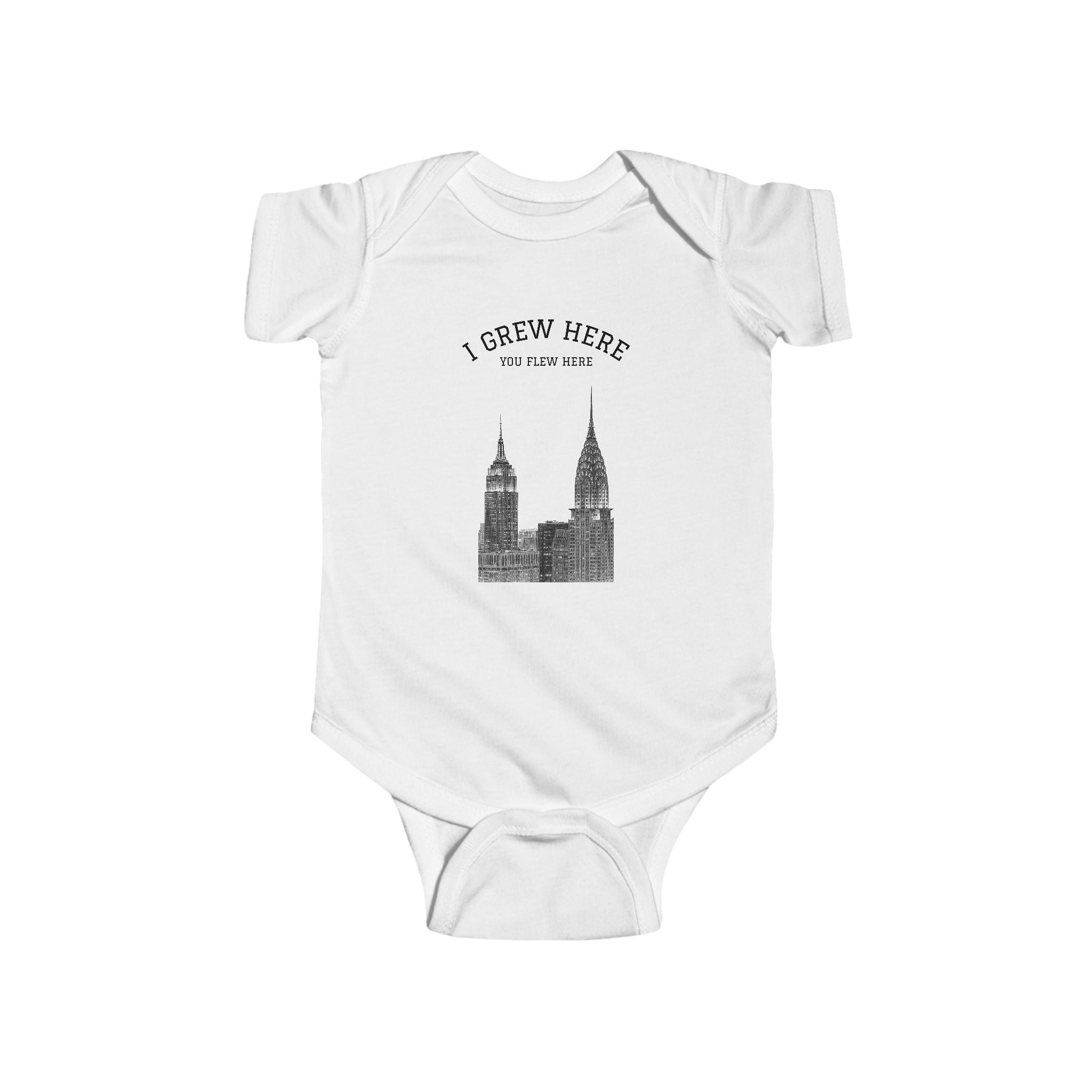 New York Baby Bodysuit | I Grew Here You Flew Here City Skyline Infant Onesie