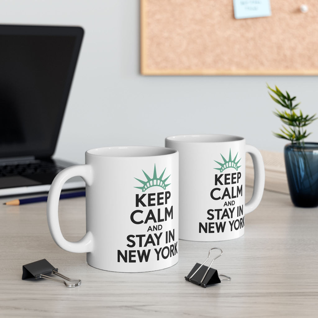 'Keep Calm and Stay in New York' Ceramic Coffee Cup, 11oz
