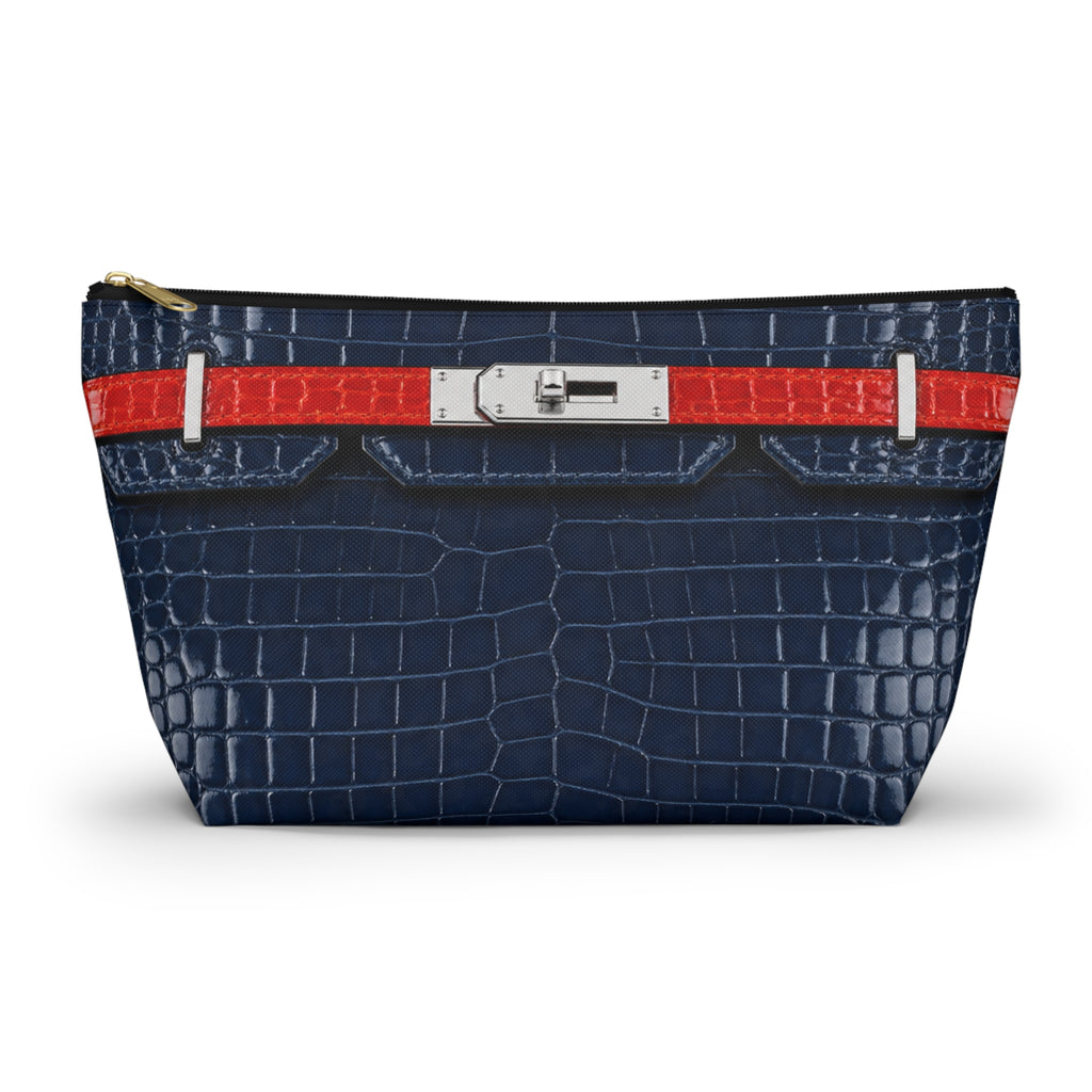 Canal Street Large Navy Croc Makeup Bag —  T-Bottom Travel Bag