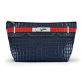 Canal Street Large Navy Croc Makeup Bag —  T-Bottom Travel Bag