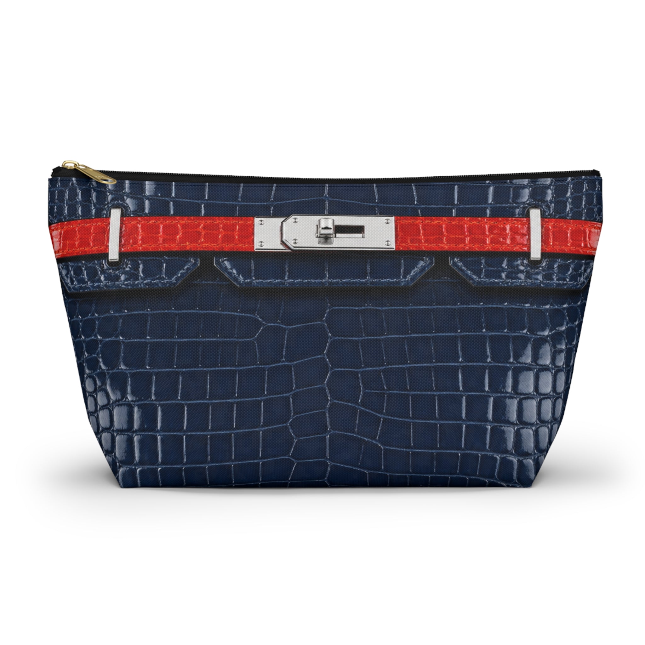 Canal Street Large Navy Croc Makeup Bag —  T-Bottom Travel Bag