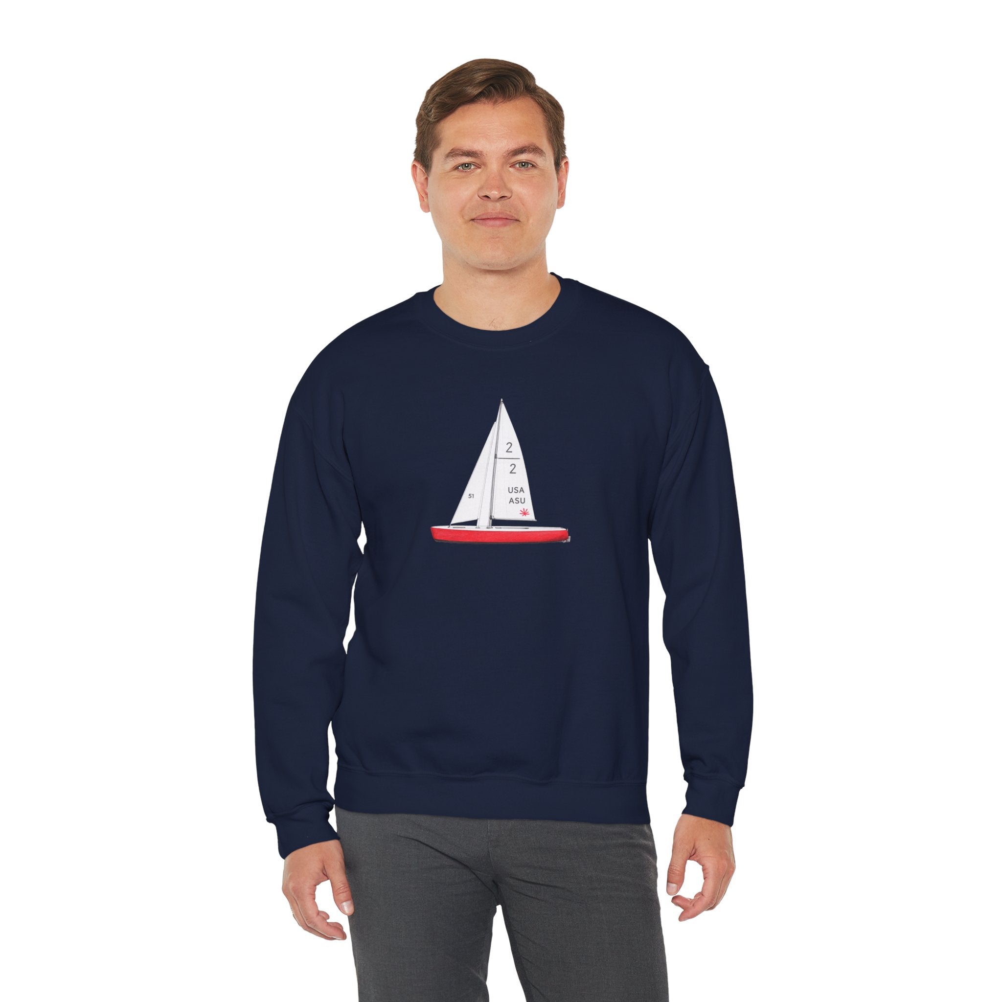 Sudadera con cuello redondo y diseño de velero del Central Park — Suéter gráfico náutico costero de NYC
