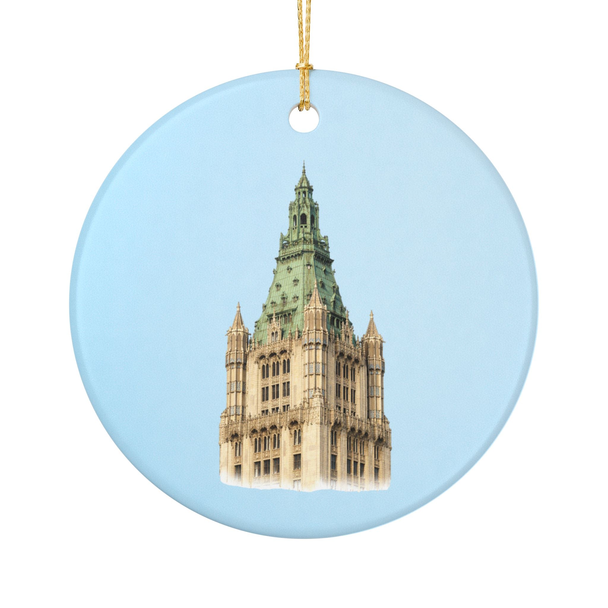 Woolworth Building Ceramic Christmas Tree Ornament — NYC Skyline Holiday Decoration