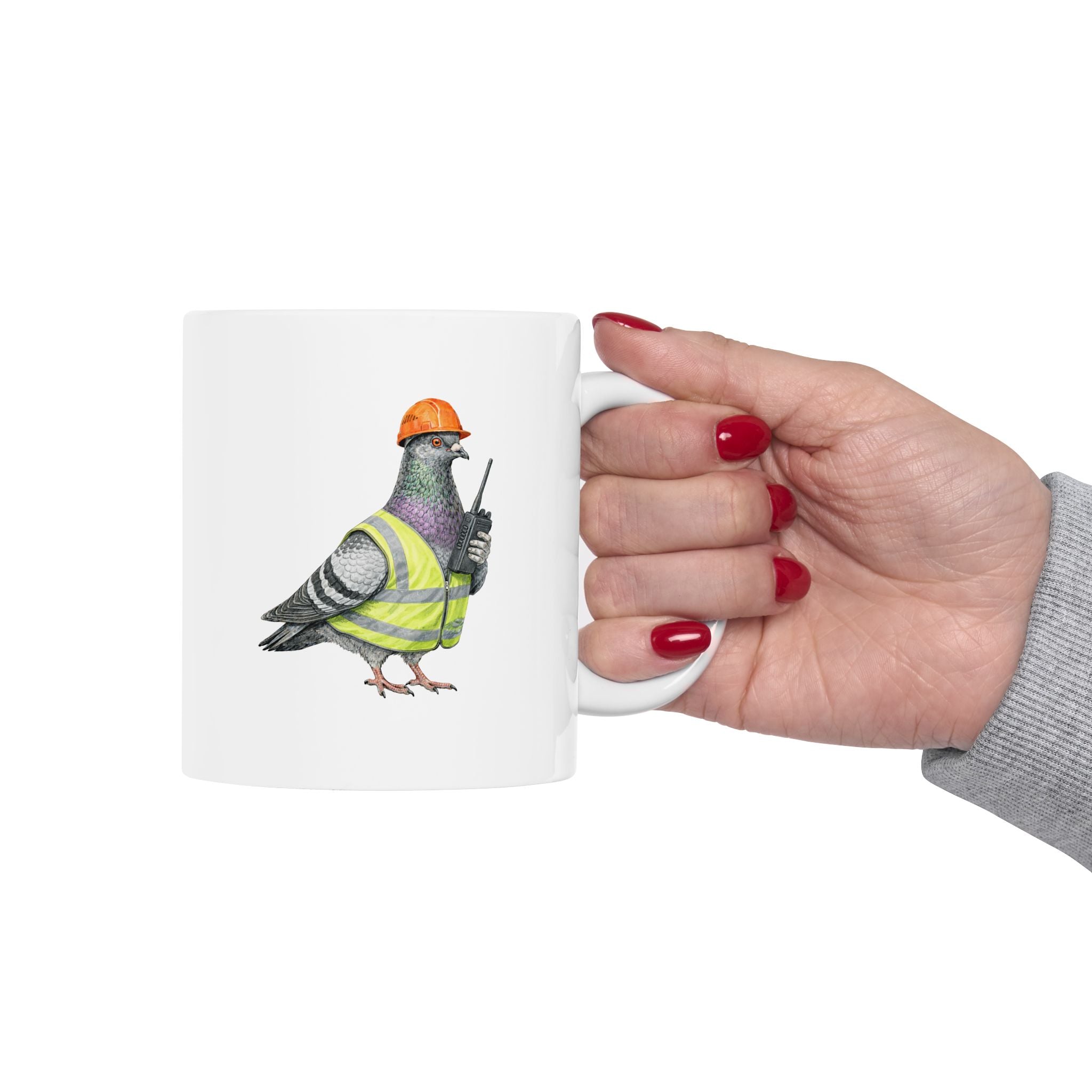 Customizable Red Hook NYC Pigeon Mug | Dock Worker Construction Bird Lovers Ceramic Coffee Cup